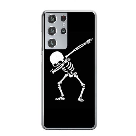 Husa personalizata tip carcasa HQPrint pentru Samsung Galaxy S22 Ultra, model Dab Skeleton, multicolor, S1D1M0034