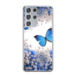Husa personalizata tip carcasa HQPrint pentru Samsung Galaxy S22 Ultra, model Butterfly 4, multicolor, S1D1M0041