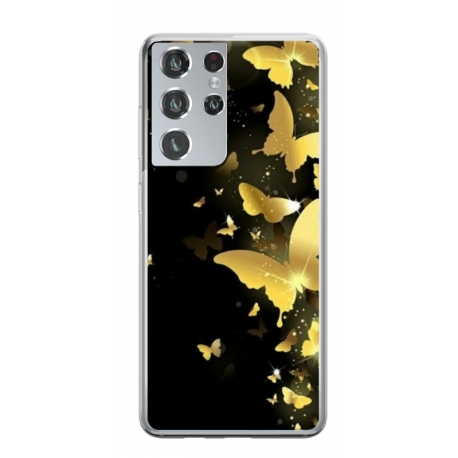 Husa personalizata tip carcasa HQPrint pentru Samsung Galaxy S22 Ultra, model Butterfly 6, multicolor, S1D1M0045