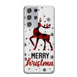 Husa personalizata tip carcasa HQPrint pentru Samsung Galaxy S22 Ultra, model Merry Christmas Reindeer 1, multicolor, S1D1M0049