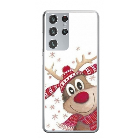 Husa personalizata tip carcasa HQPrint pentru Samsung Galaxy S22 Ultra, model Reindeer 3, multicolor, S1D1M0053