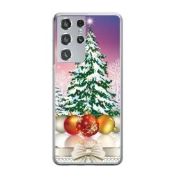 Husa personalizata tip carcasa HQPrint pentru Samsung Galaxy S22 Ultra, model Christmas Tree 1, multicolor, S1D1M0057