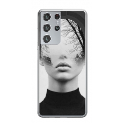 Husa personalizata tip carcasa HQPrint pentru Samsung Galaxy S22 Ultra, model Abstract Lady, multicolor, S1D1M0066