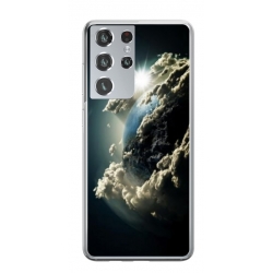 Husa personalizata tip carcasa HQPrint pentru Samsung Galaxy S22 Ultra, model Cloudy Earth, multicolor, S1D1M0067