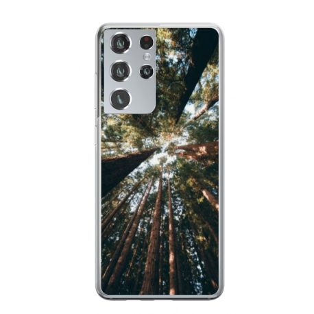 Husa personalizata tip carcasa HQPrint pentru Samsung Galaxy S22 Ultra, model Tree perspective, multicolor, S1D1M0079