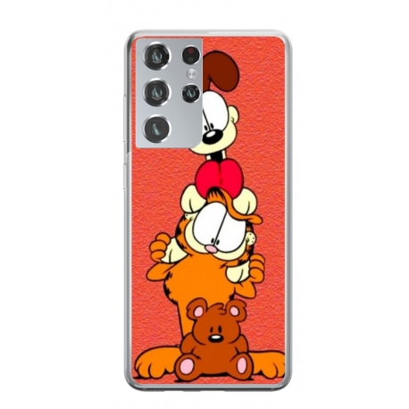 Husa personalizata tip carcasa HQPrint pentru Samsung Galaxy S22 Ultra, model Garfield, multicolor, S1D1M0085