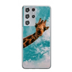Husa personalizata tip carcasa HQPrint pentru Samsung Galaxy S22 Ultra, model Giraffe 2, multicolor, S1D1M0096