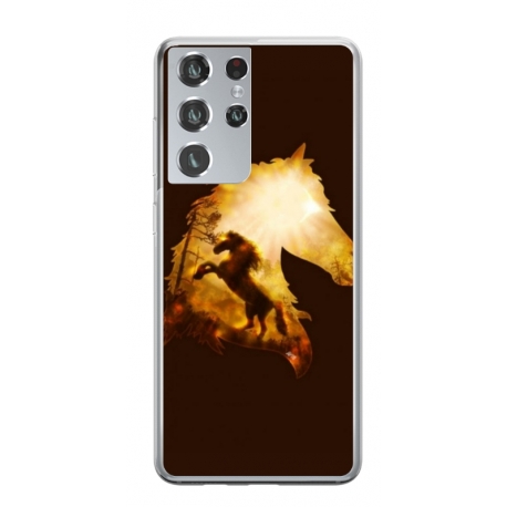 Husa personalizata tip carcasa HQPrint pentru Samsung Galaxy S22 Ultra, model Horse 1, multicolor, S1D1M0098