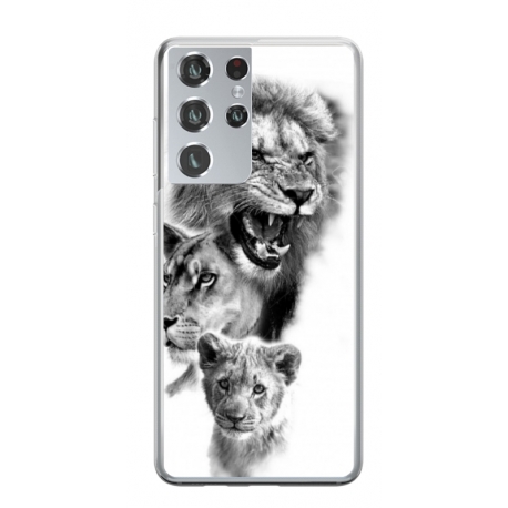 Husa personalizata tip carcasa HQPrint pentru Samsung Galaxy S22 Ultra, model Lion 3, multicolor, S1D1M0118