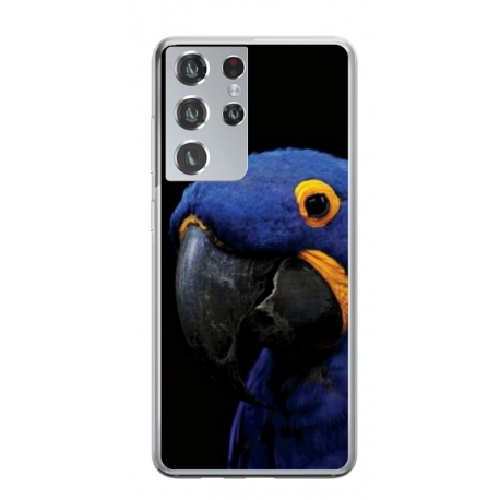 Husa personalizata tip carcasa HQPrint pentru Samsung Galaxy S22 Ultra, model Blue Parrot, multicolor, S1D1M0145
