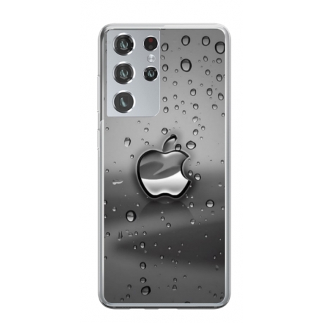 Husa personalizata tip carcasa HQPrint pentru Samsung Galaxy S22 Ultra, model Rainy Apple logo, multicolor, S1D1M0148