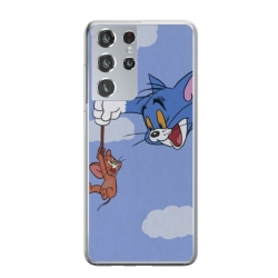 Husa personalizata tip carcasa HQPrint pentru Samsung Galaxy S22 Ultra, model Tom and Jerry 1, multicolor, S1D1M0203
