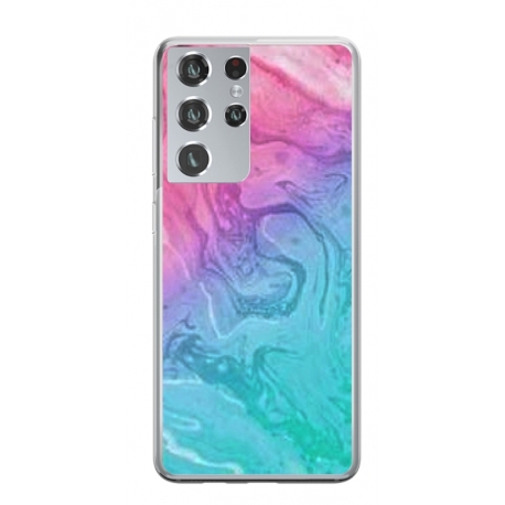 Husa personalizata tip carcasa HQPrint pentru Samsung Galaxy S21 Ultra, model Colorful Mess, multicolor, S1D1M0374