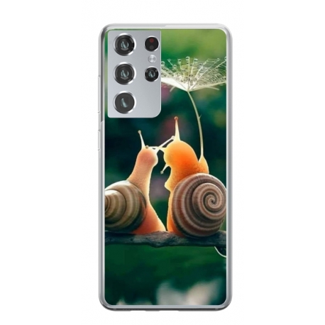 Husa personalizata tip carcasa HQPrint pentru Samsung Galaxy S22 Ultra, model Snail, multicolor, S1D1M0231