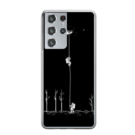 Husa personalizata tip carcasa HQPrint pentru Samsung Galaxy S22 Ultra, model Climbing to the Moon, multicolor, S1D1M0233