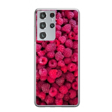 Husa personalizata tip carcasa HQPrint pentru Samsung Galaxy S22 Ultra, model Zmeura, multicolor, S1D1M0234