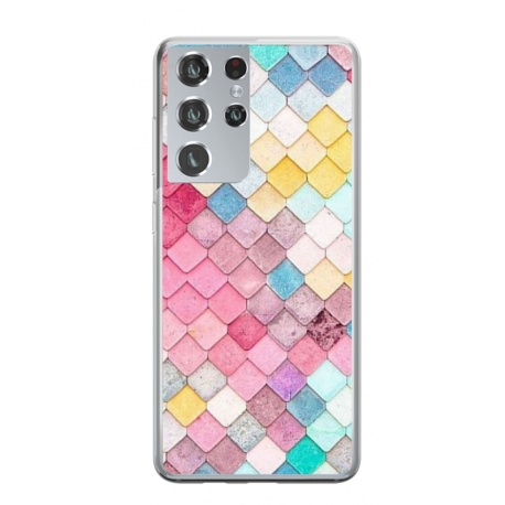 Husa personalizata tip carcasa HQPrint pentru Samsung Galaxy S22 Ultra, model Color Scales, multicolor, S1D1M0258