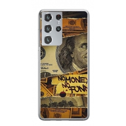 Husa personalizata tip carcasa HQPrint pentru Samsung Galaxy S22 Ultra, model No Money No Funny, multicolor, S1D1M0262