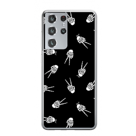 Husa personalizata tip carcasa HQPrint pentru Samsung Galaxy S21 Ultra, model OK Skelly, multicolor, S1D1M0388