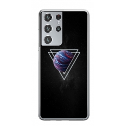 Husa personalizata tip carcasa HQPrint pentru Samsung Galaxy S22 Ultra, model Triangle Planet, multicolor, S1D1M0278