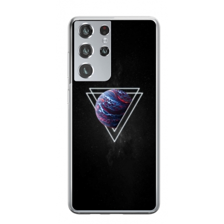 Husa personalizata tip carcasa HQPrint pentru Samsung Galaxy S22 Ultra, model Triangle Planet, multicolor, S1D1M0278