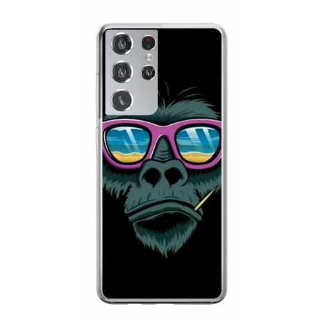 Husa personalizata tip carcasa HQPrint pentru Samsung Galaxy S22 Ultra, model Gorilla, multicolor, S1D1M0288