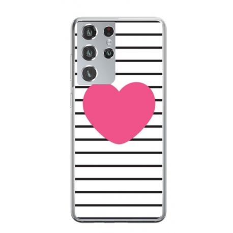 Husa personalizata tip carcasa HQPrint pentru Samsung Galaxy S22 Ultra, model Heart, multicolor, S1D1M0291