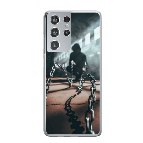 Husa personalizata tip carcasa HQPrint pentru Samsung Galaxy S22 Ultra, model Chain Man, multicolor, S1D1M0296