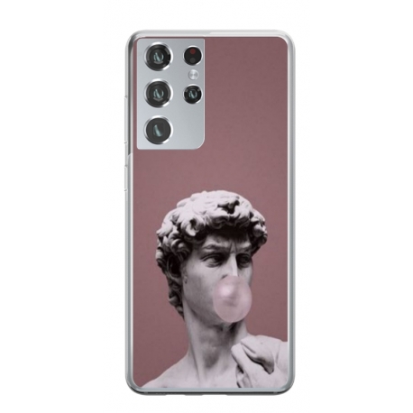 Husa personalizata tip carcasa HQPrint pentru Samsung Galaxy S22 Ultra, model Bubble Gum Statue, multicolor, S1D1M0317