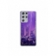 Husa personalizata tip carcasa HQPrint pentru Samsung Galaxy S22 Ultra, model Purple Lightning, multicolor, S1D1M0354