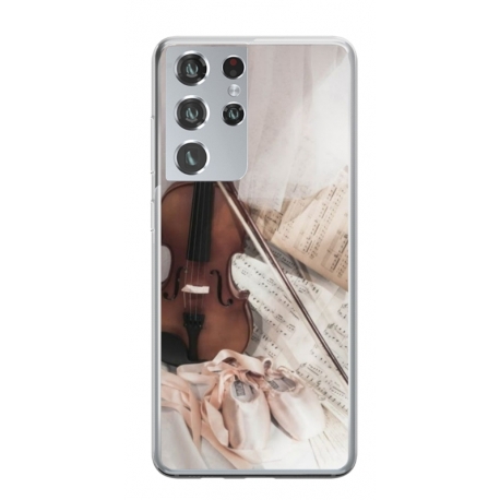 Husa personalizata tip carcasa HQPrint pentru Samsung Galaxy S22 Ultra, model Violon, multicolor, S1D1M0371