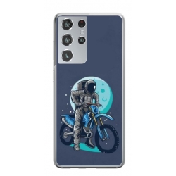Husa personalizata tip carcasa HQPrint pentru Samsung Galaxy S22 Ultra, model Biker Astronaout, multicolor, S1D1M0375