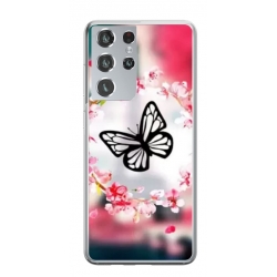 Husa personalizata tip carcasa HQPrint pentru Samsung Galaxy S22 Ultra, model Butterfly 8, multicolor, S1D1M0380