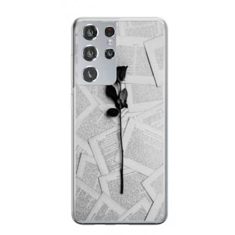 Husa personalizata tip carcasa HQPrint pentru Samsung Galaxy S23 Ultra, model Black Rose, multicolor, S1D1M0021
