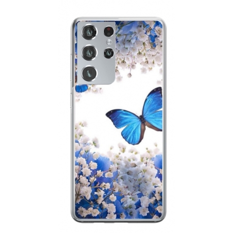 Husa personalizata tip carcasa HQPrint pentru Samsung Galaxy S23 Ultra, model Butterfly 4, multicolor, S1D1M0041