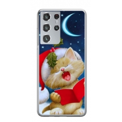 Husa personalizata tip carcasa HQPrint pentru Samsung Galaxy S23 Ultra, model Christmas Cat, multicolor, S1D1M0048
