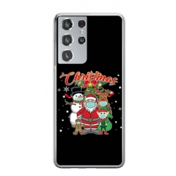 Husa personalizata tip carcasa HQPrint pentru Samsung Galaxy S23 Ultra, model Covid Christmas, multicolor, S1D1M0054