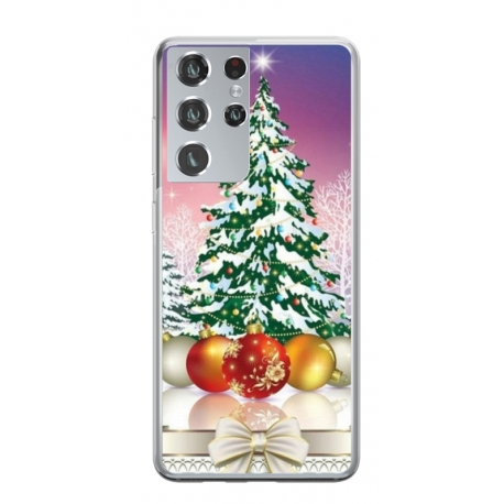 Husa personalizata tip carcasa HQPrint pentru Samsung Galaxy S23 Ultra, model Christmas Tree 1, multicolor, S1D1M0057