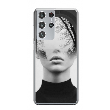 Husa personalizata tip carcasa HQPrint pentru Samsung Galaxy S23 Ultra, model Abstract Lady, multicolor, S1D1M0066