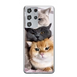 Husa personalizata tip carcasa HQPrint pentru Samsung Galaxy S23 Ultra, model Cats, multicolor, S1D1M0116
