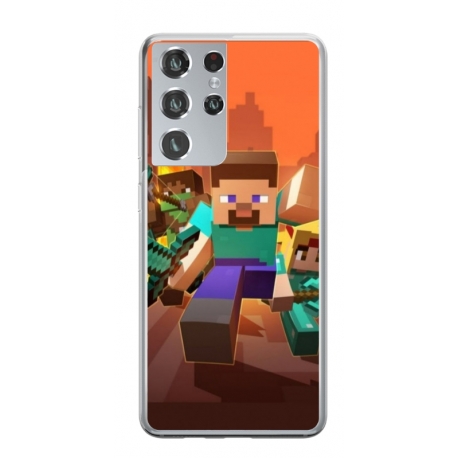 Husa personalizata tip carcasa HQPrint pentru Samsung Galaxy S23 Ultra, model Minecraft 1, multicolor, S1D1M0125