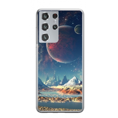 Husa personalizata tip carcasa HQPrint pentru Samsung Galaxy S23 Ultra, model Alien Planet, multicolor, S1D1M0264