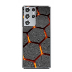 Husa personalizata tip carcasa HQPrint pentru Samsung Galaxy S23 Ultra, model Lava Hex, multicolor, S1D1M0265