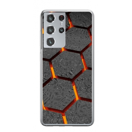 Husa personalizata tip carcasa HQPrint pentru Samsung Galaxy S23 Ultra, model Lava Hex, multicolor, S1D1M0265