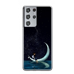 Husa personalizata tip carcasa HQPrint pentru Samsung Galaxy S23 Ultra, model Moon Fishing, multicolor, S1D1M0270