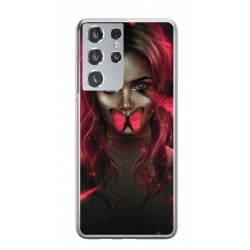 Husa personalizata tip carcasa HQPrint pentru Samsung Galaxy S23 Ultra, model Butterfly Mouth 2, multicolor, S1D1M0352