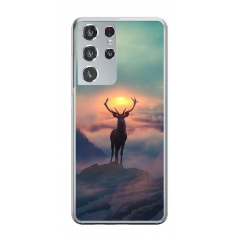 Husa personalizata tip carcasa HQPrint pentru Samsung Galaxy S24 Ultra, model Antlers, multicolor, S1D1M0303