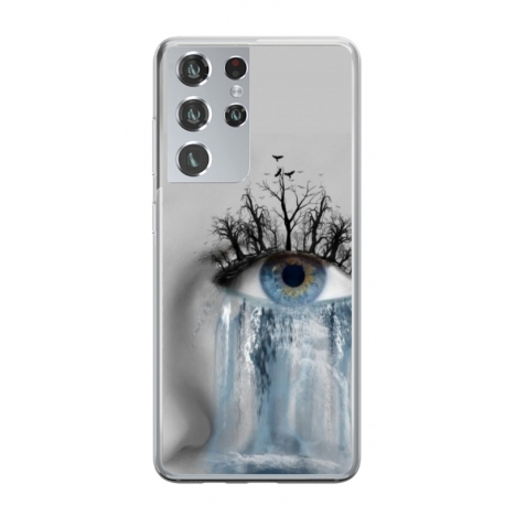 Husa personalizata tip carcasa HQPrint pentru Samsung Galaxy S24 Ultra, model Teary Eye, multicolor, S1D1M0307