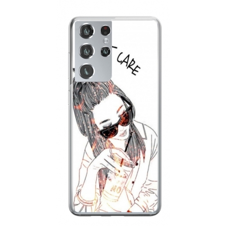 Husa personalizata tip carcasa HQPrint pentru Samsung Galaxy S24 Ultra, model I dont care, multicolor, S1D1M0320