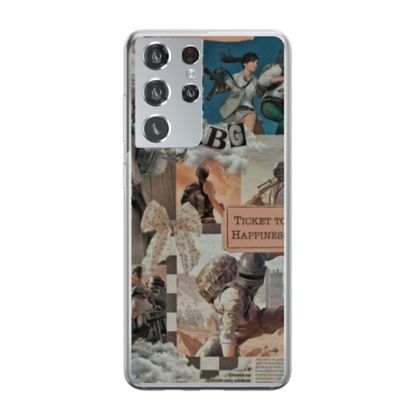 Husa personalizata tip carcasa HQPrint pentru Samsung Galaxy S24 Ultra, model PUBG 2, multicolor, S1D1M0363